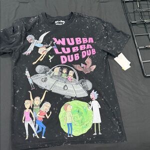 Black Graphic Kids T-Shirt with Cartoon Print